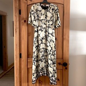 Rebecca Taylor gold leaf fleur silk dress